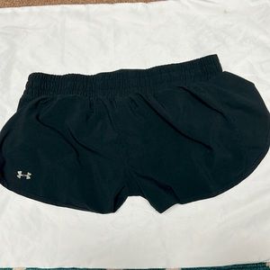 Black Under Armour running shorts, dry fit, lightweight